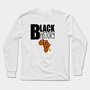 Black History Africa Kente Design Long Sleeve T-Shirt